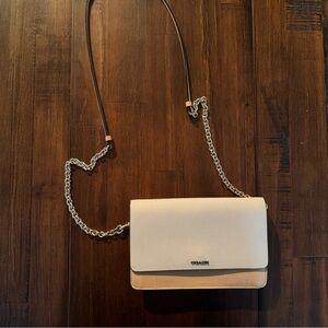 Cream and beige Coach purse